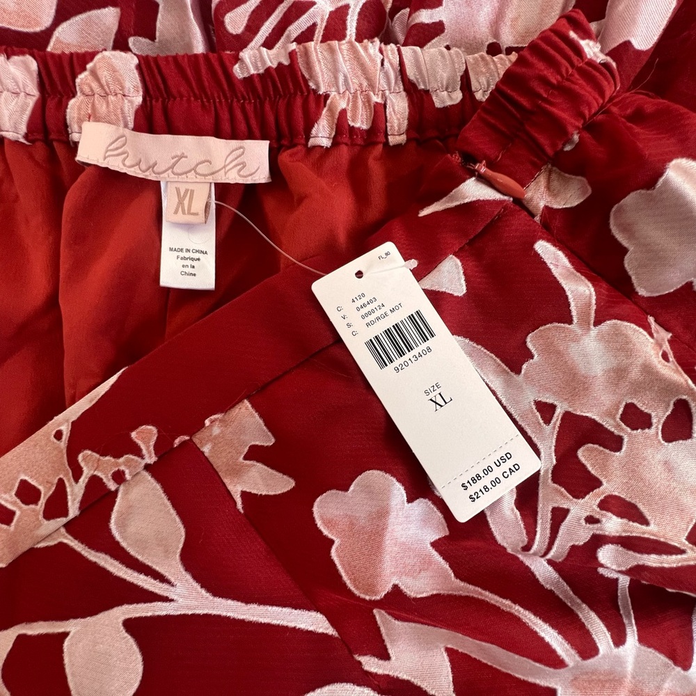 Anthropologie x Hutch Red & Cream Floral Tiered Maxi Skirt. Women’s Size XL. NWT - Picture 6 of 7